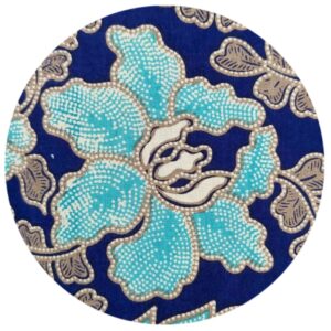 batik bloem blauw